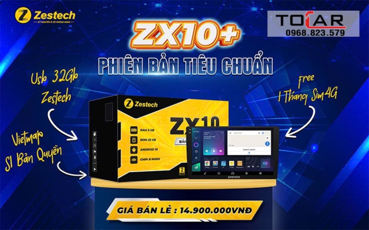 Man hinh Zestech ZX10+ 360 ban tieu chuan Do xe hai duong